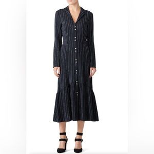 Flawed $795 BECKEN Navy Cinched Flare Dress